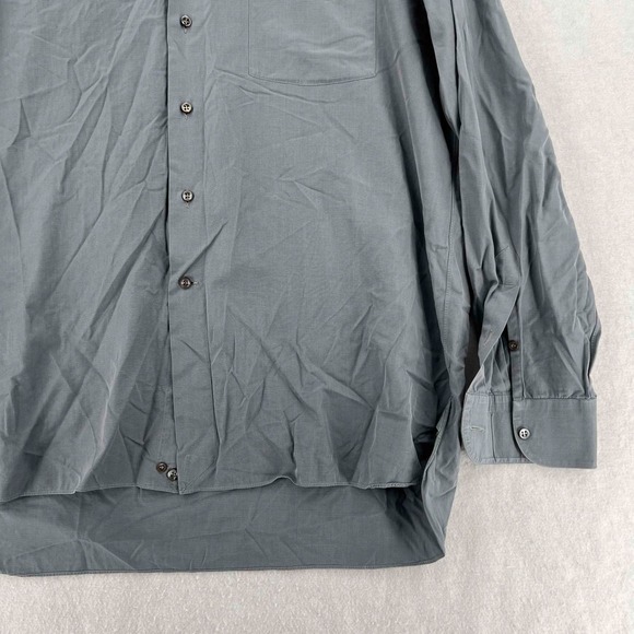 Lorenzini Men's Dress Shirt Gray Collar Long-sleeves Button Down Size 42 - Picture 3 of 7